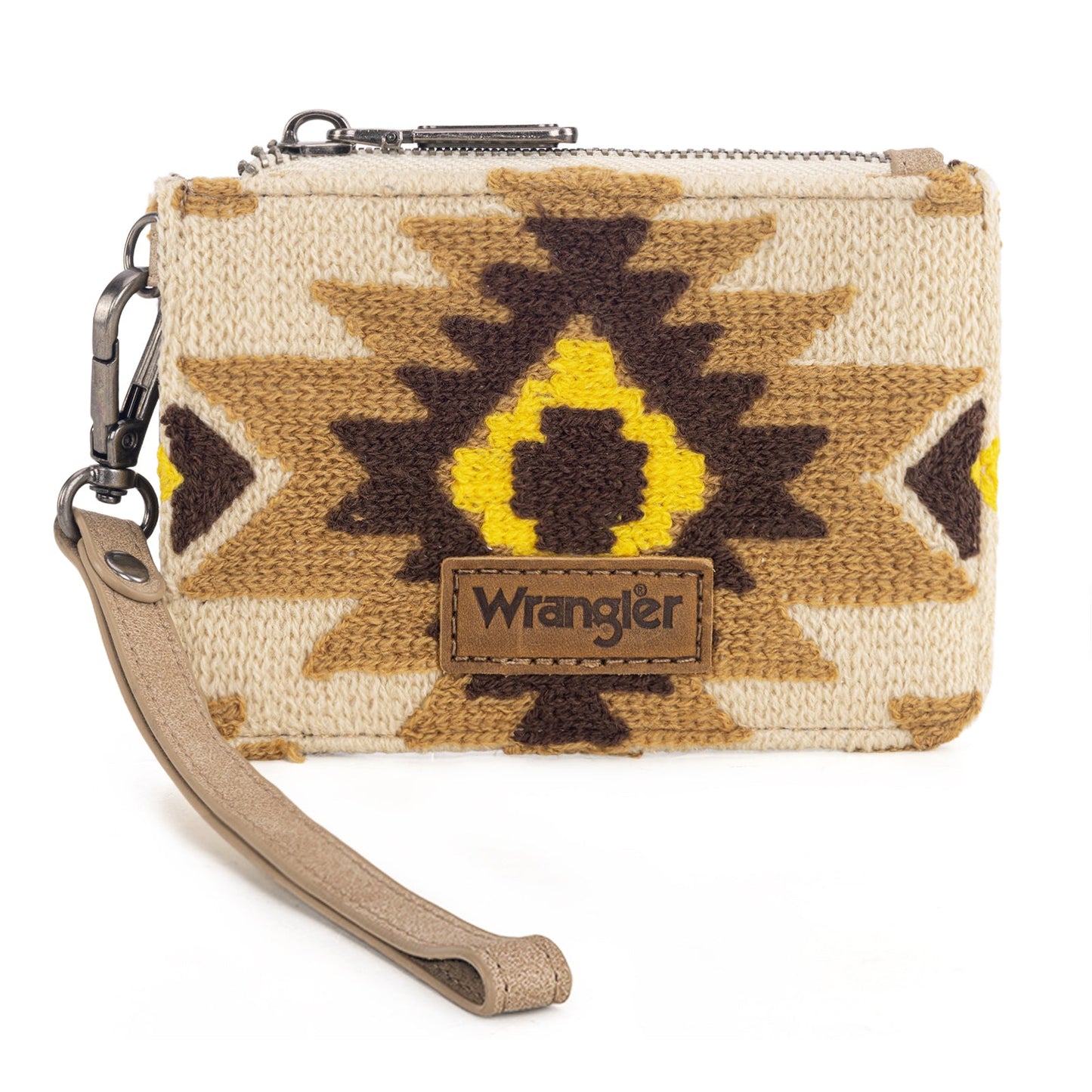 WG226-W069 Wrangler Aztec Print Card Wallet -Tan