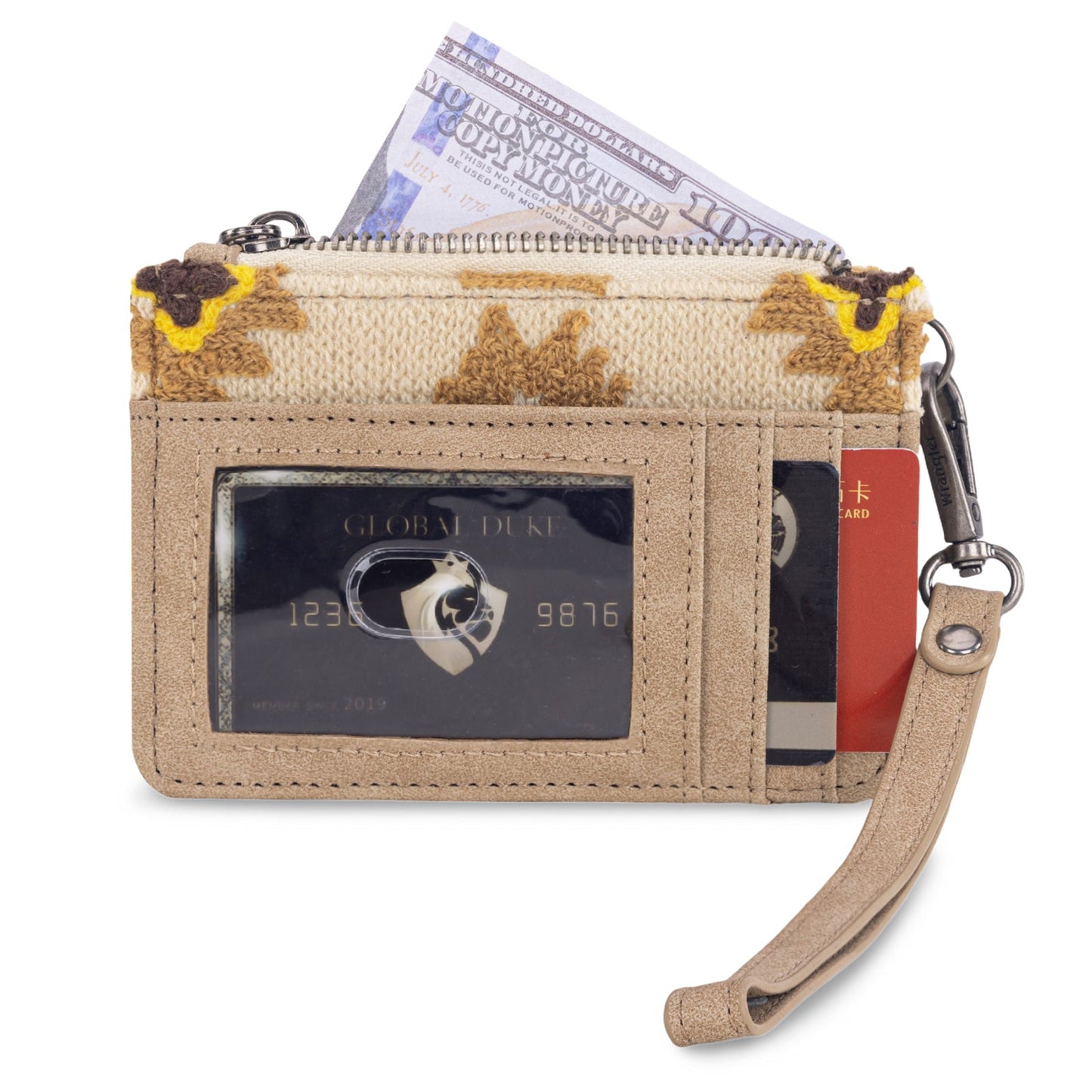 WG226-W069 Wrangler Aztec Print Card Wallet -Tan