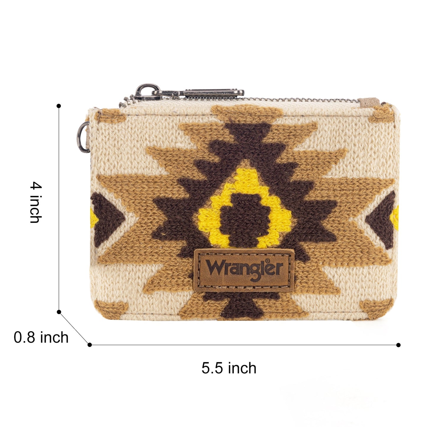 WG226-W069 Wrangler Aztec Print Card Wallet -Tan