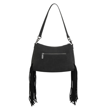 WG241-2022  Wrangler Fringe Buckle Hobo Bag/Crossbody Bag - Black