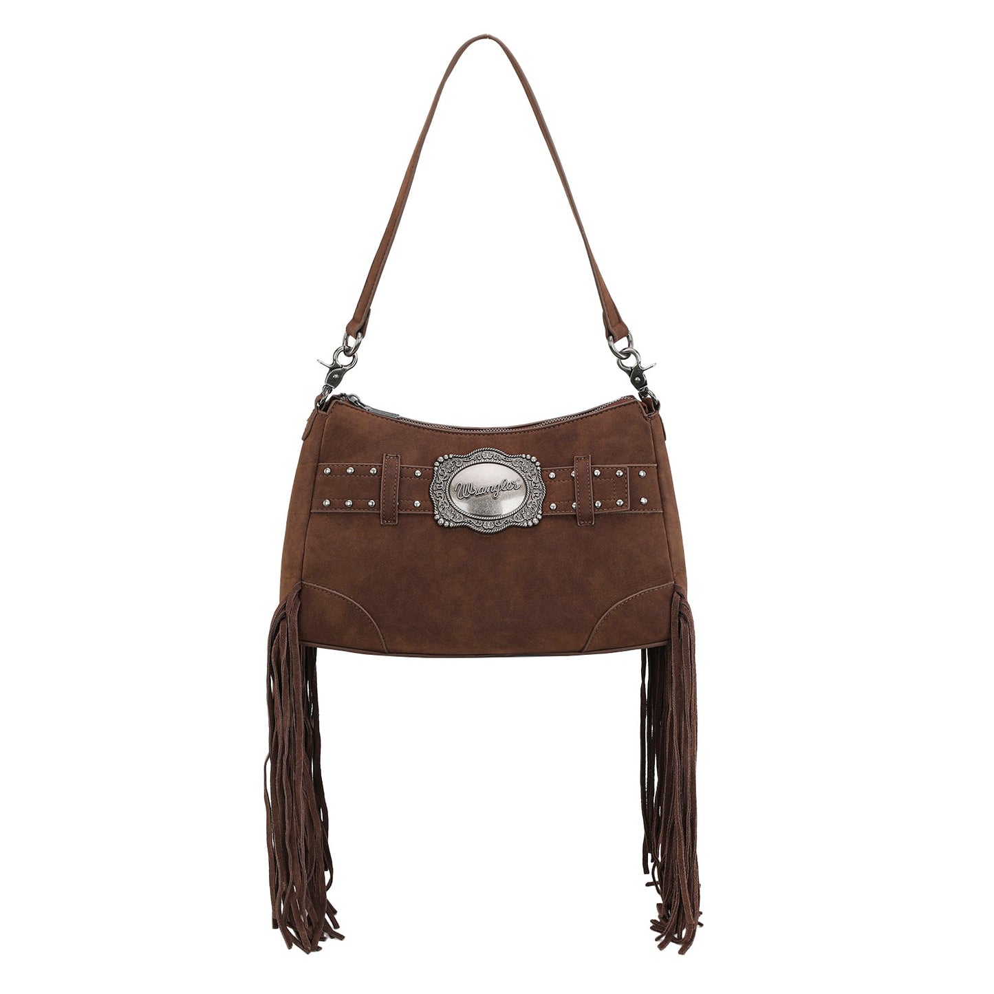 WG241-2022  Wrangler Fringe Buckle Hobo Bag/Crossbody Bag - Coffee