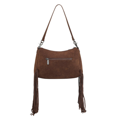 WG241-2022  Wrangler Fringe Buckle Hobo Bag/Crossbody Bag - Coffee
