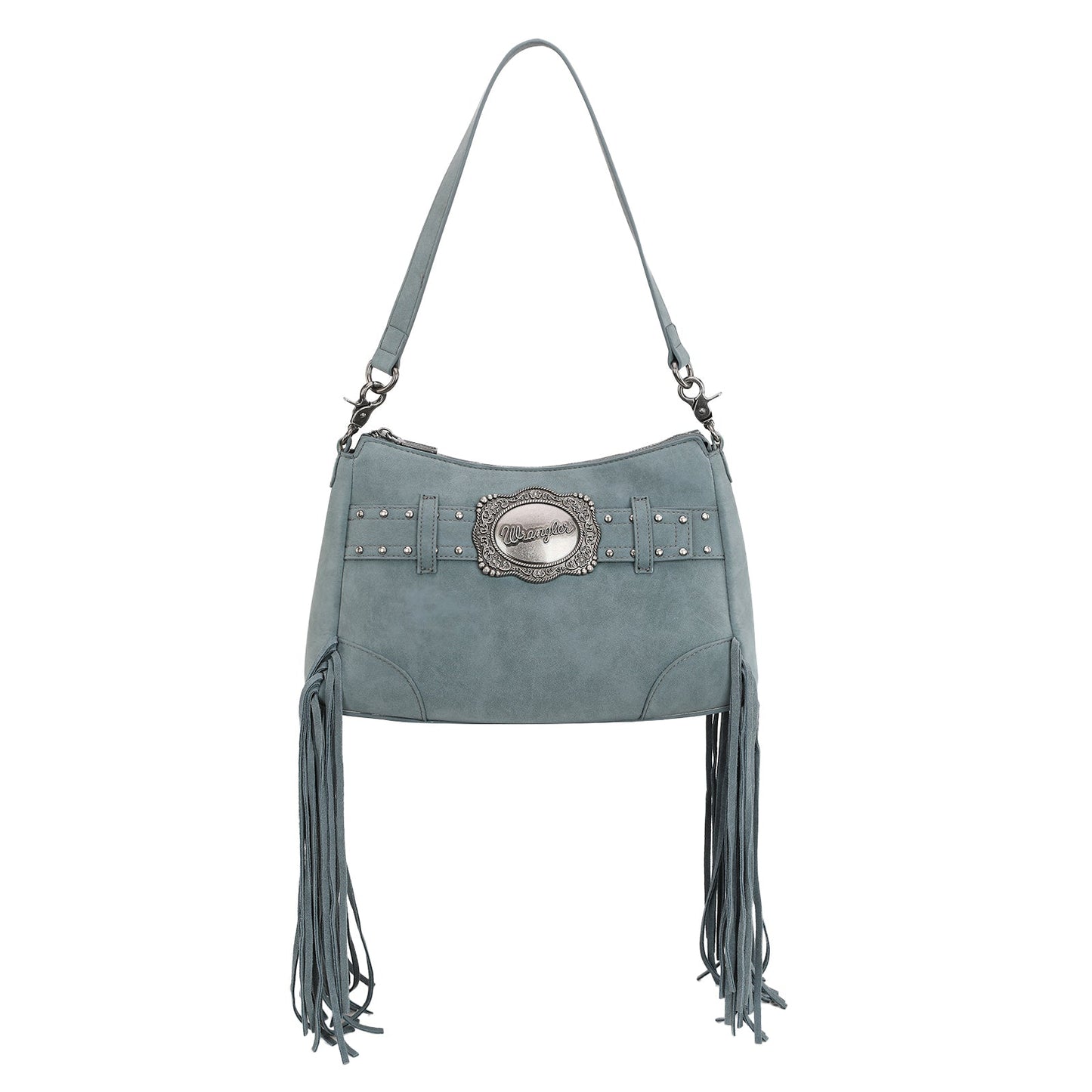 WG241-2022  Wrangler Fringe Buckle Hobo Bag/Crossbody Bag - Jean
