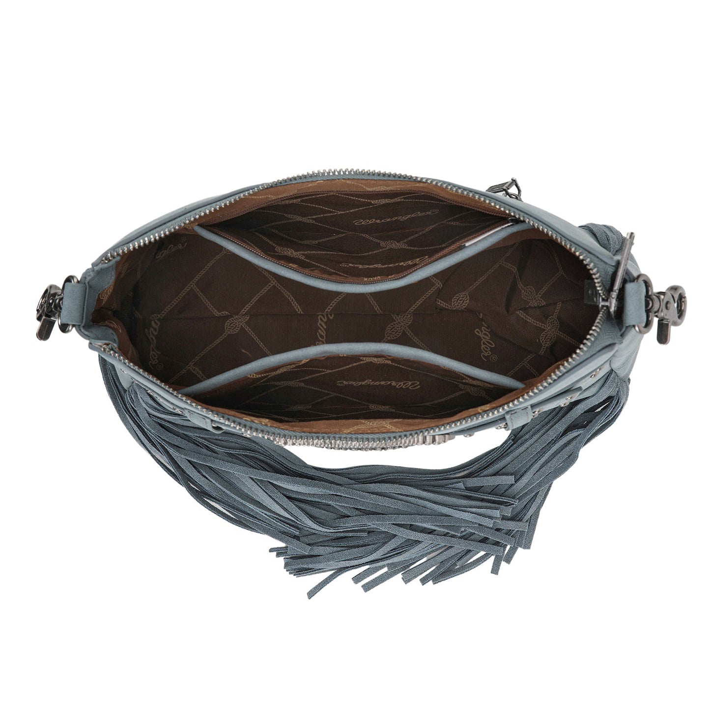 WG241-2022  Wrangler Fringe Buckle Hobo Bag/Crossbody Bag - Jean