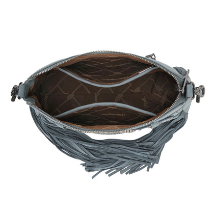 WG241-2022  Wrangler Fringe Buckle Hobo Bag/Crossbody Bag - Jean