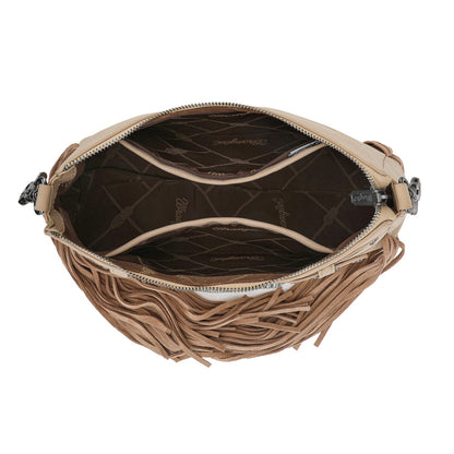 WG241-2022  Wrangler Fringe Buckle Hobo Bag/Crossbody Bag - Tan