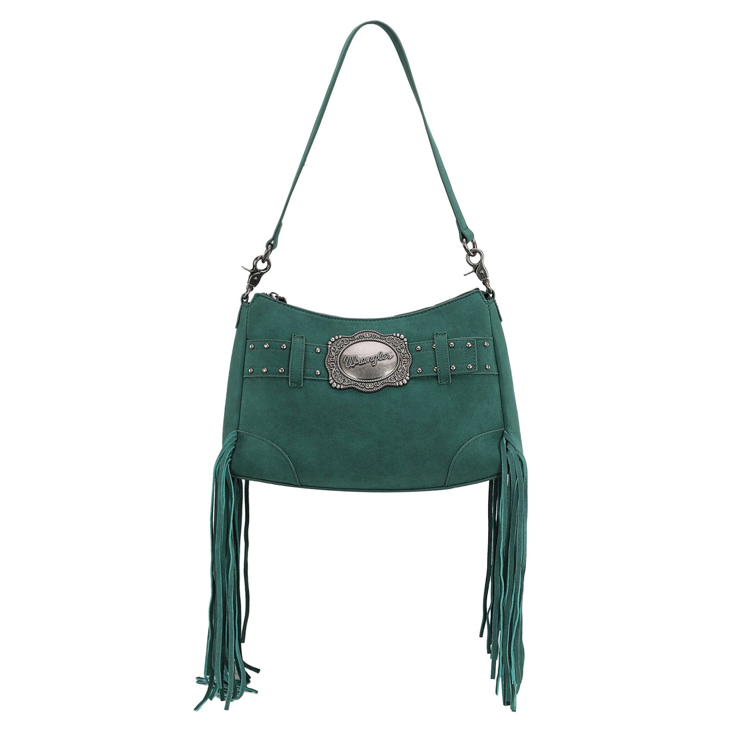 WG241-2022  Wrangler Fringe Buckle Hobo Bag/Crossbody Bag - Turquoise