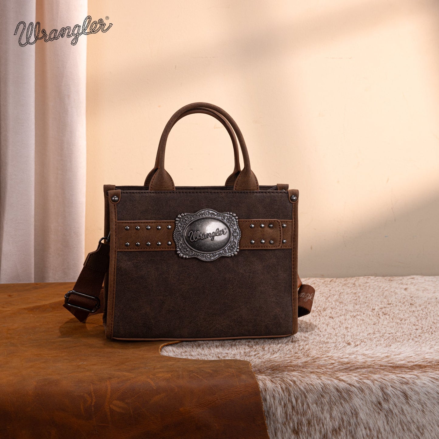 WG250-81202CF   Wrangler Buckle Tote/Crossbody -Coffee