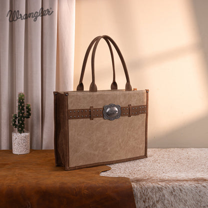 WG250G-8119TN    Wrangler Buckle Concealed Carry Large Tote-Tan