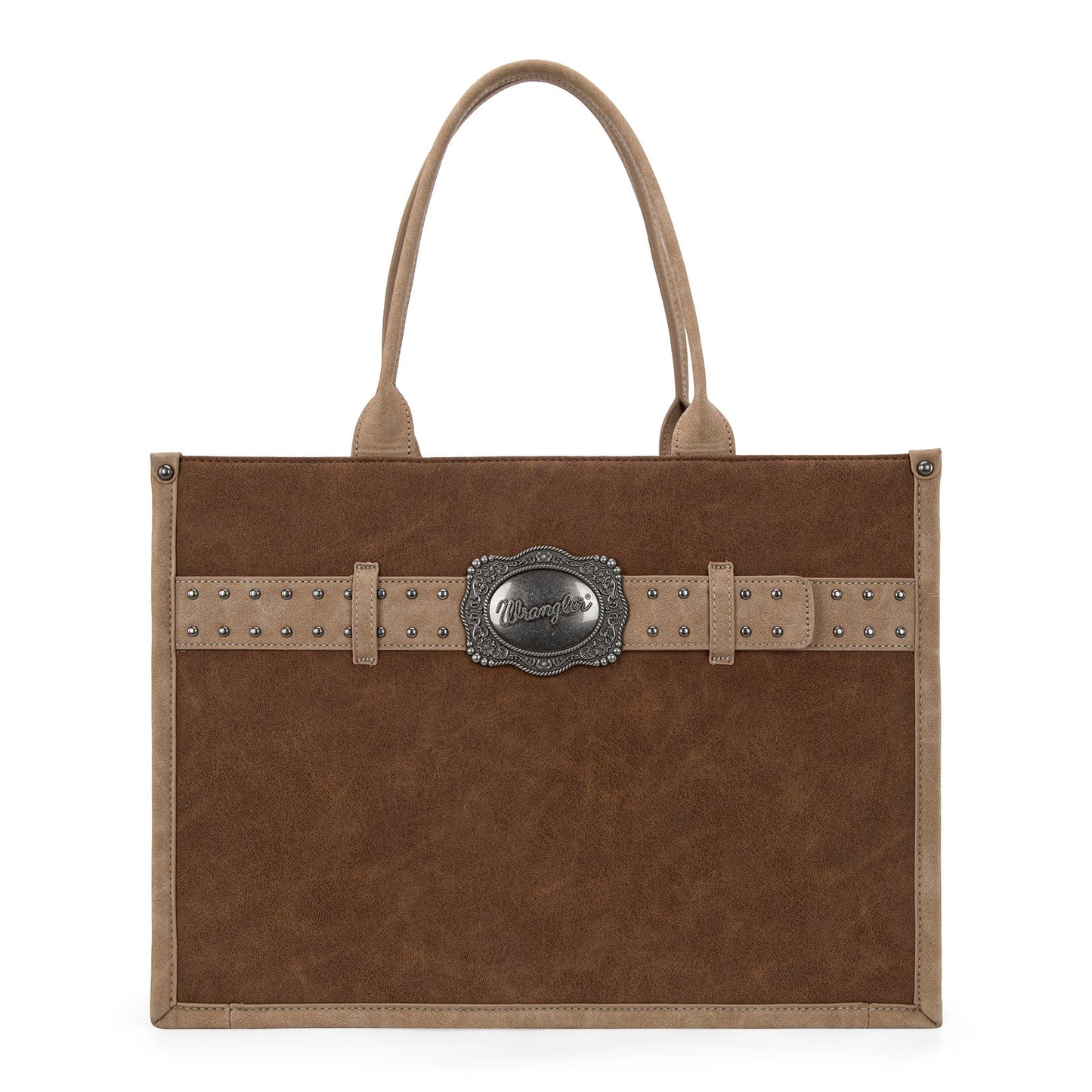 WG250G-8119BR     Wrangler Buckle Concealed Carry Large Tote-Brown