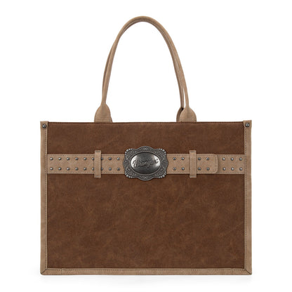 WG250G-8119BR     Wrangler Buckle Concealed Carry Large Tote-Brown