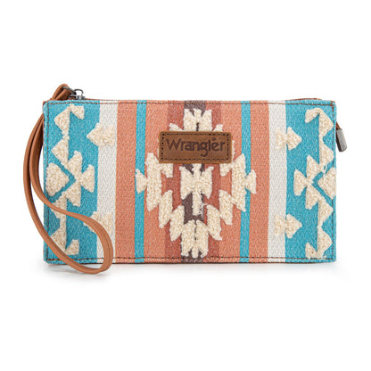 WG275-181  Wrangler Sherpa Aztec Canvas  Clutch -Brown