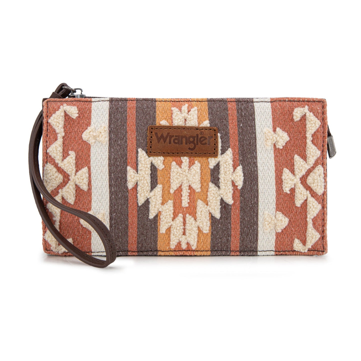 WG275-181  Wrangler Sherpa Aztec Canvas  Clutch -Coffee
