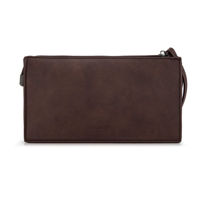 WG275-181  Wrangler Sherpa Aztec Canvas  Clutch -Coffee