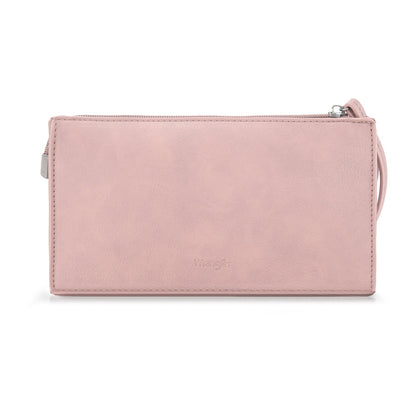 WG275-181  Wrangler Sherpa Aztec Canvas  Clutch -Dark Pink