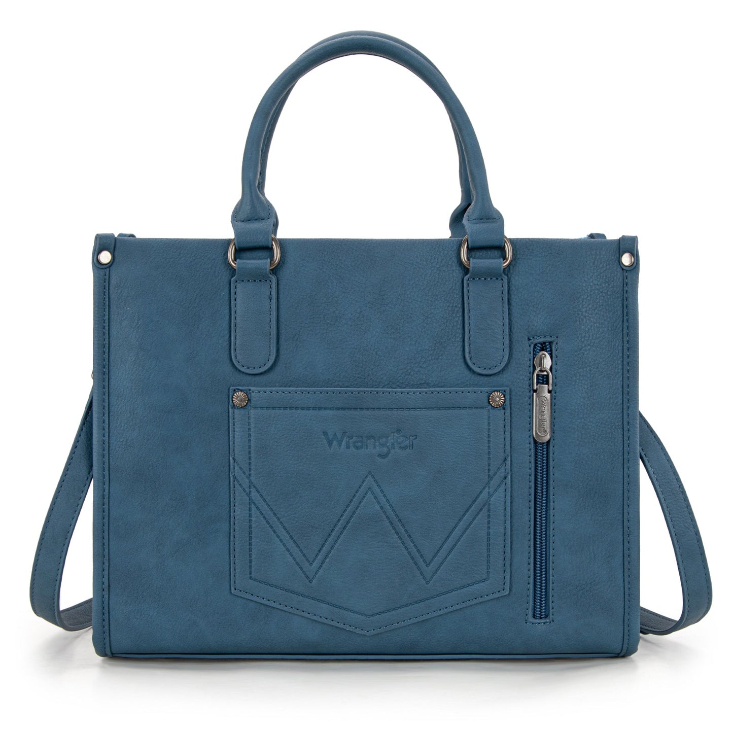 WG275-8120  Wrangler Sherpa Aztec Canvas Tote/Crossbody - Jean