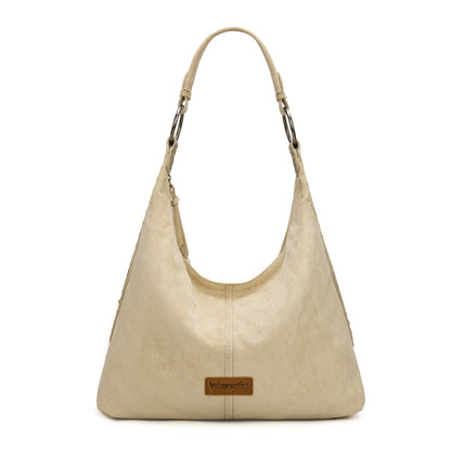 WG276-9182  Wrangler Floral Tooled Hobo Bag with Pouch-Beige