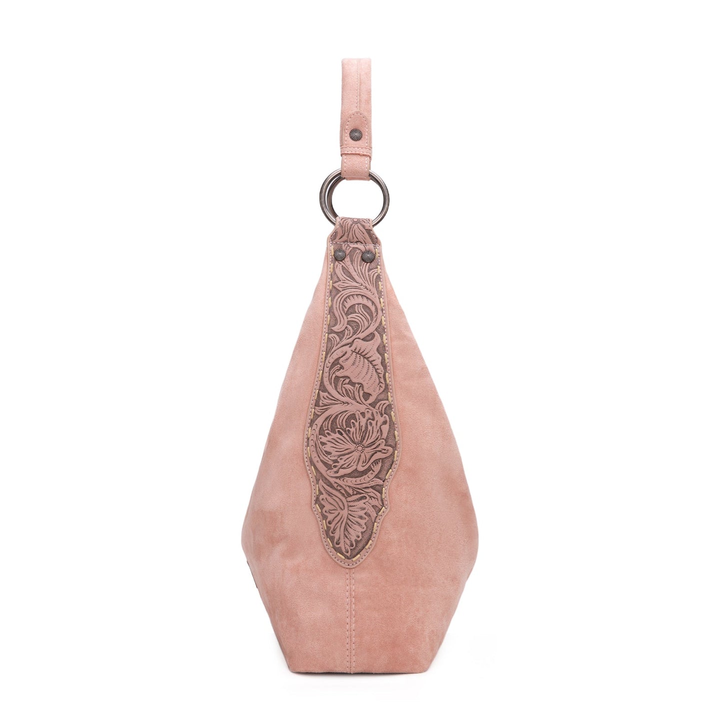 WG276-9182  Wrangler Floral Tooled Hobo Bag with Pouch-Dark Pink