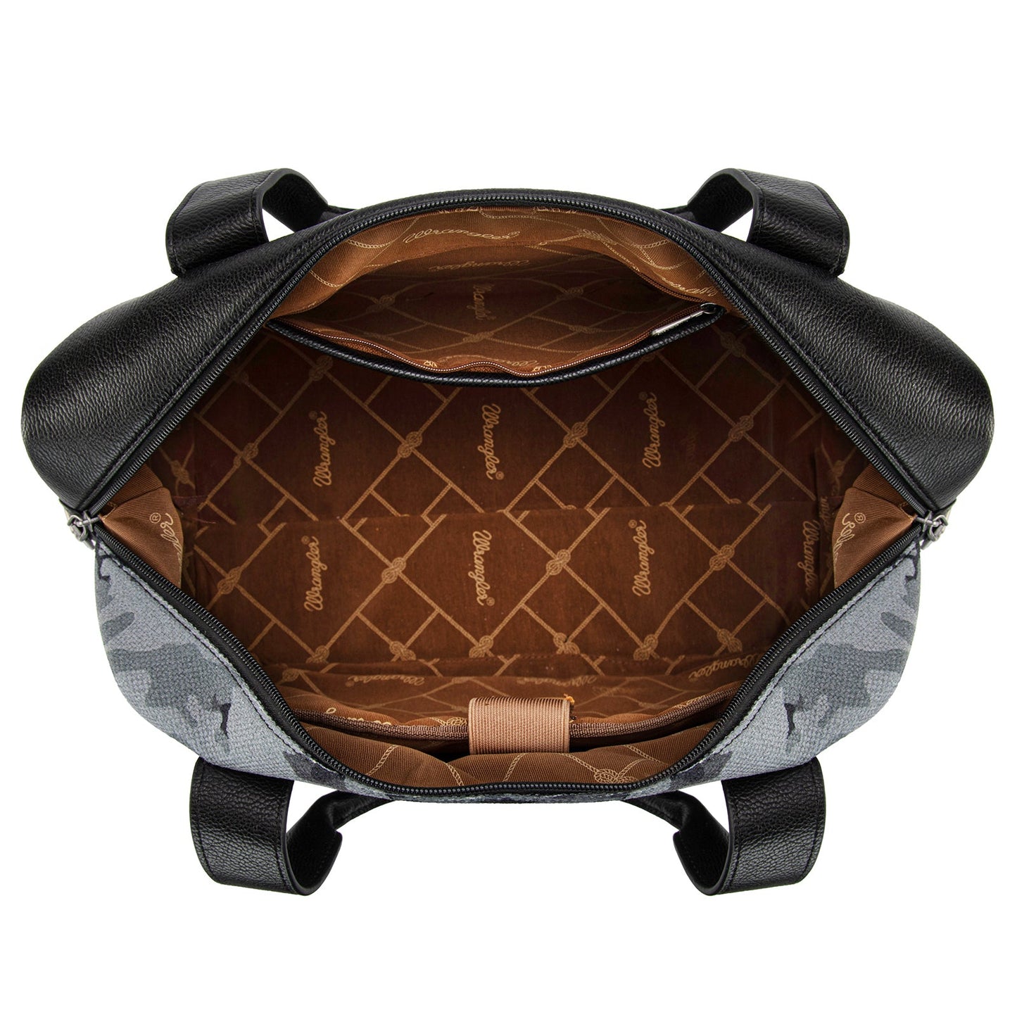 WG286-5110 Wrangler Camo Print Collection Duffle Bag -Black
