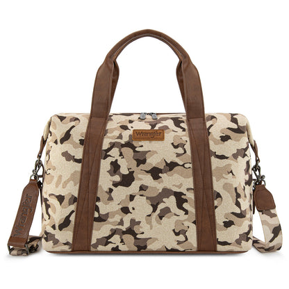 WG286-5110 Wrangler Camo Print Collection Duffle Bag -Brown