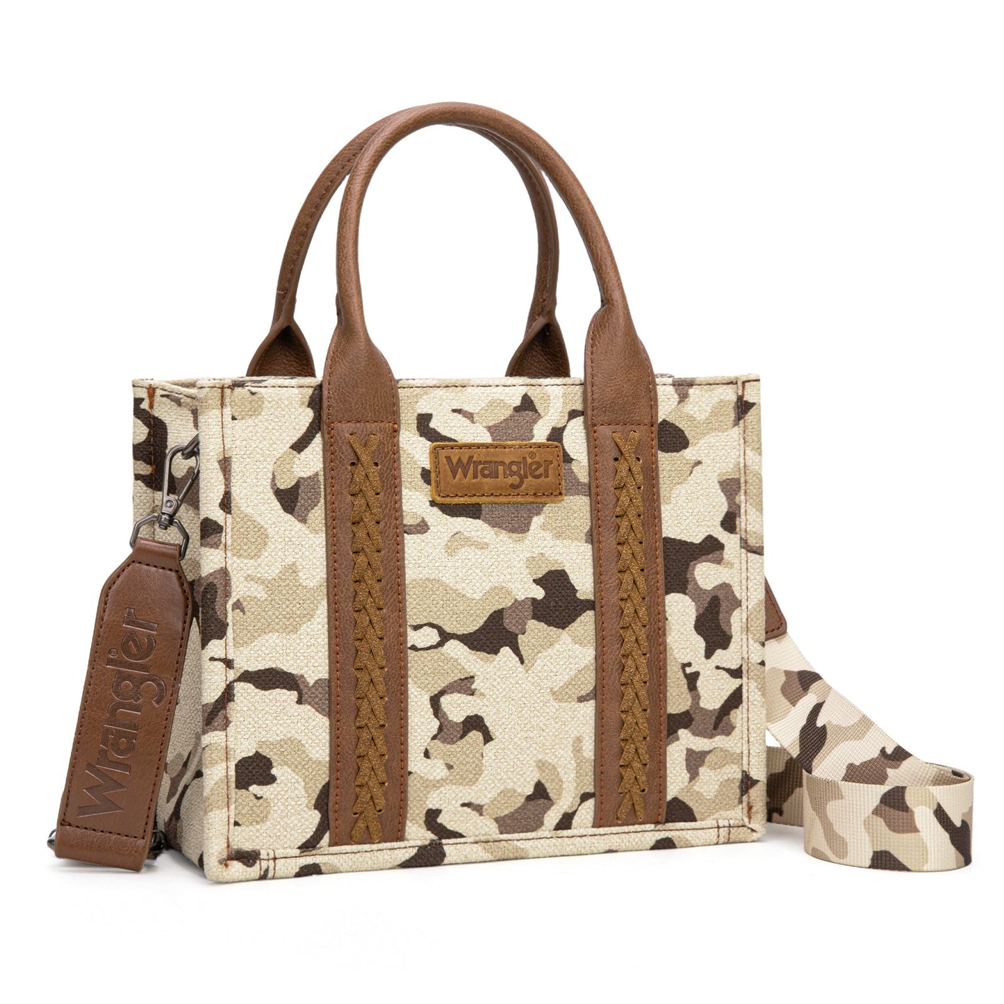 WG286-8120S  Wrangler Camo Print  Tote/Crossbody -Brown
