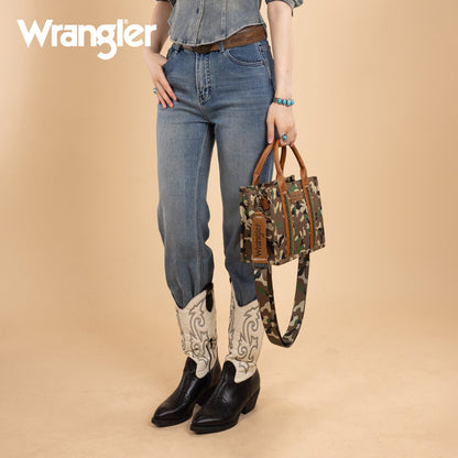 WG286-8120S  Wrangler Camo Print Tote/Crossbody -Green