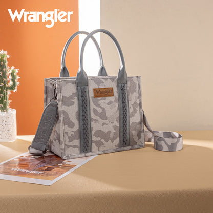WG286-8120S  Wrangler Camo Print Tote/Crossbody -Grey