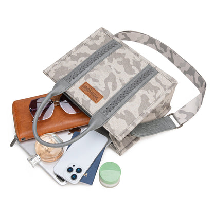 WG286-8120S  Wrangler Camo Print Tote/Crossbody -Grey