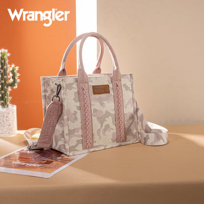 WG286-8120S  Wrangler Camo Print Tote/Crossbody - Pink