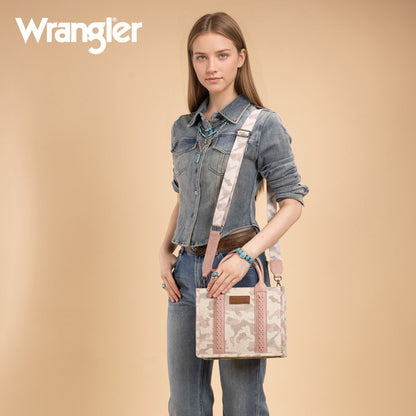 WG286-8120S  Wrangler Camo Print Tote/Crossbody - Pink