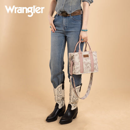 WG286-8120S  Wrangler Camo Print Tote/Crossbody - Pink