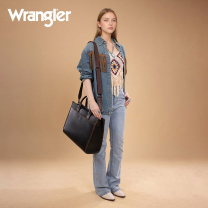 WG288-8119  Wrangler Carry-All Large Tote Work Tote /Crossbody - Black