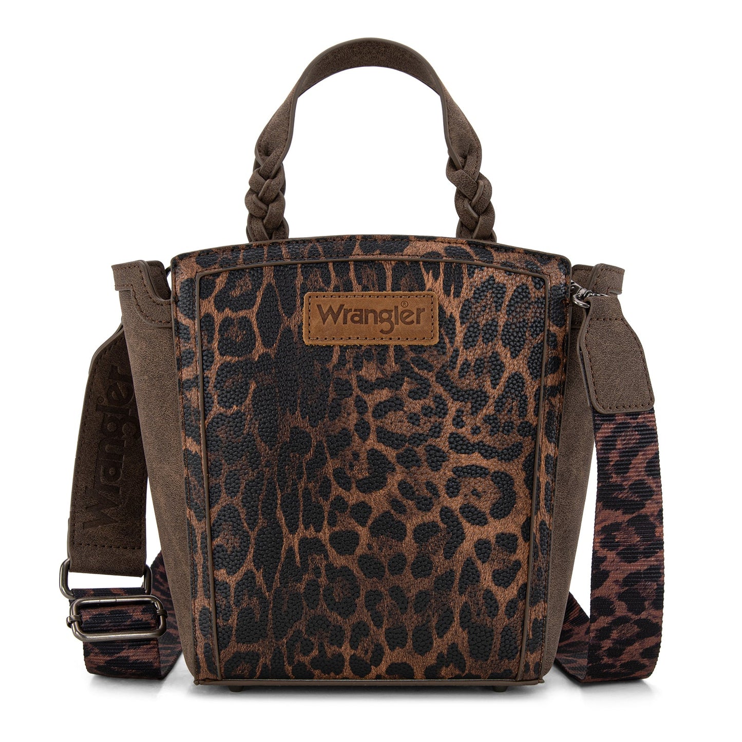 WG296-8014CF   Wrangler Leopard Print Tote/Crossbody - Coffee