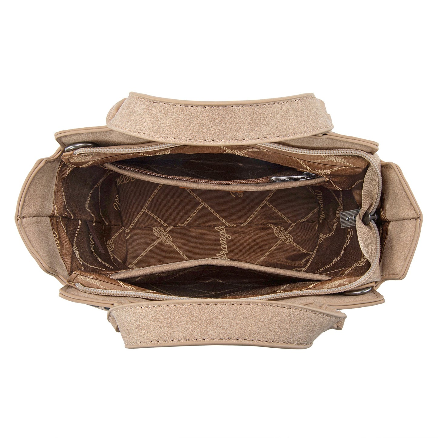 WG296-8014TN   Wrangler Leopard Print Braided Handle Tote/Crossbody - Tan
