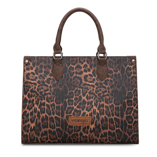 WG296-8625CF    Wrangler Leopard Print Wide Tote Bag/Crossbody