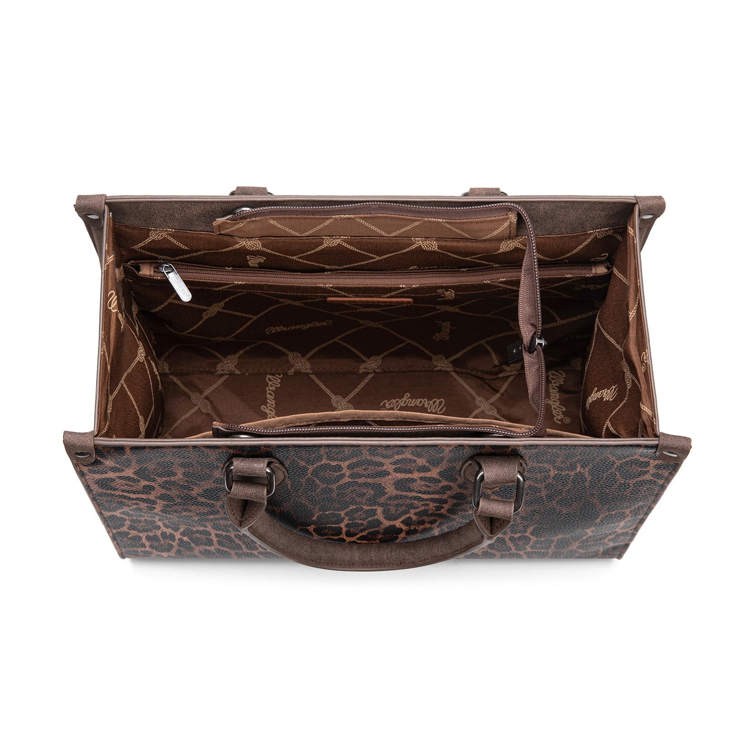 WG296-8625CF    Wrangler Leopard Print Wide Tote Bag/Crossbody