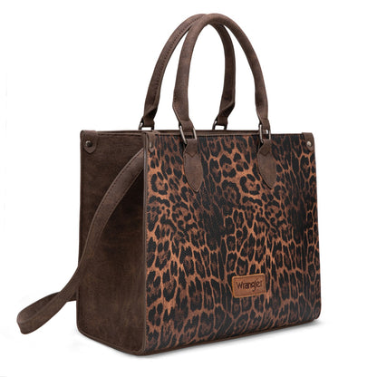 WG296-8625CF    Wrangler Leopard Print Wide Tote Bag/Crossbody