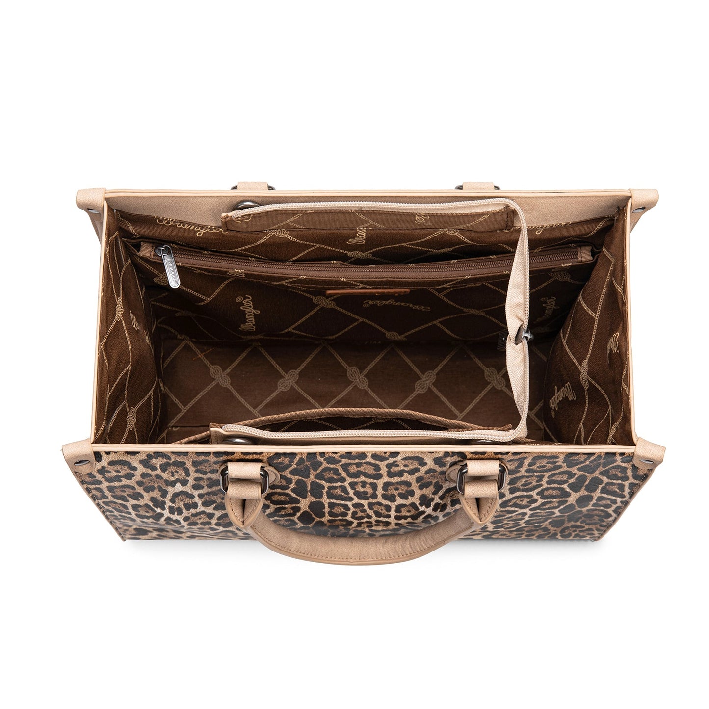 WG296-8625TN    Wrangler Leopard Print Wide Tote Bag/Crossbody
