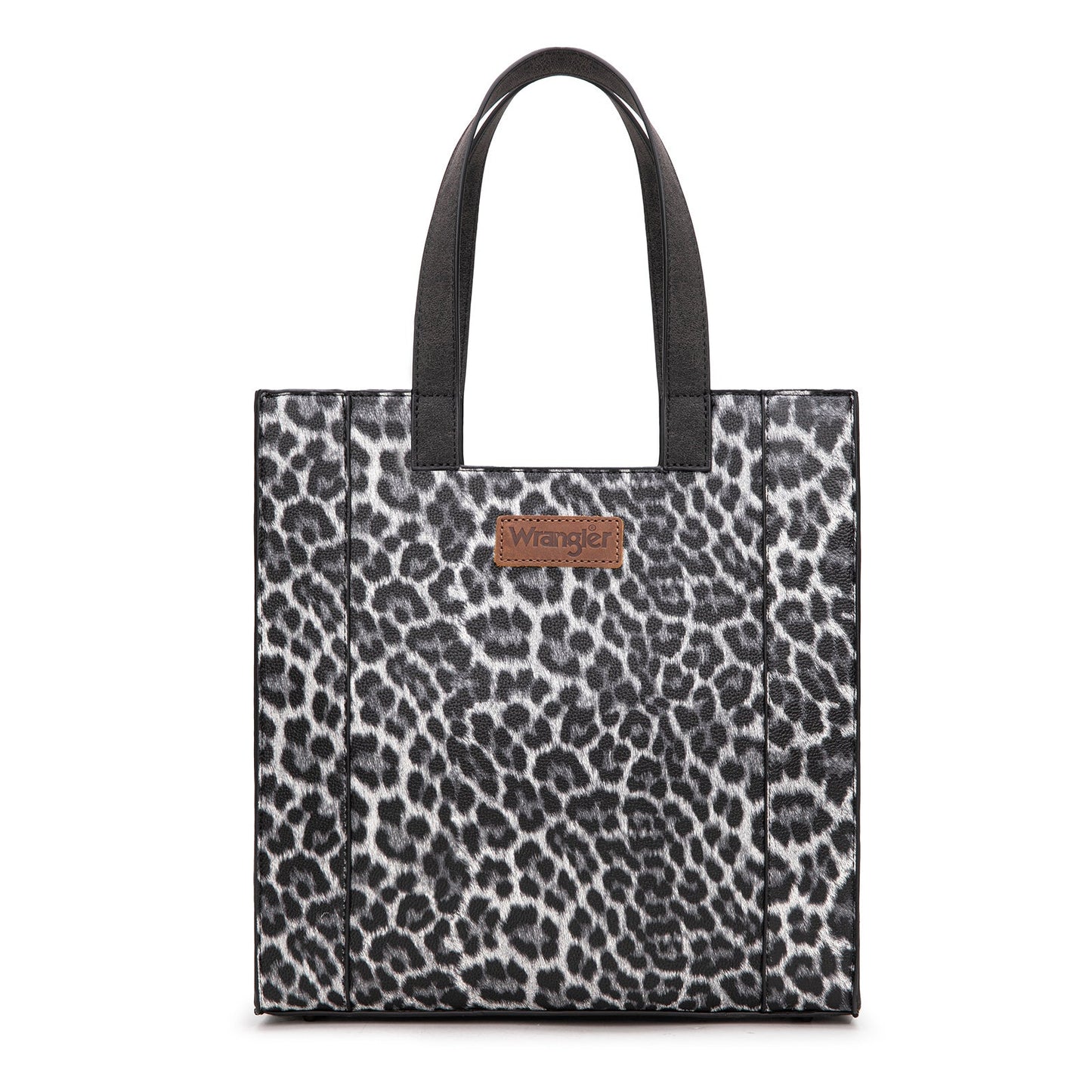 WG296-8900BK   Wrangler Leopard Print Tote Bag- Black