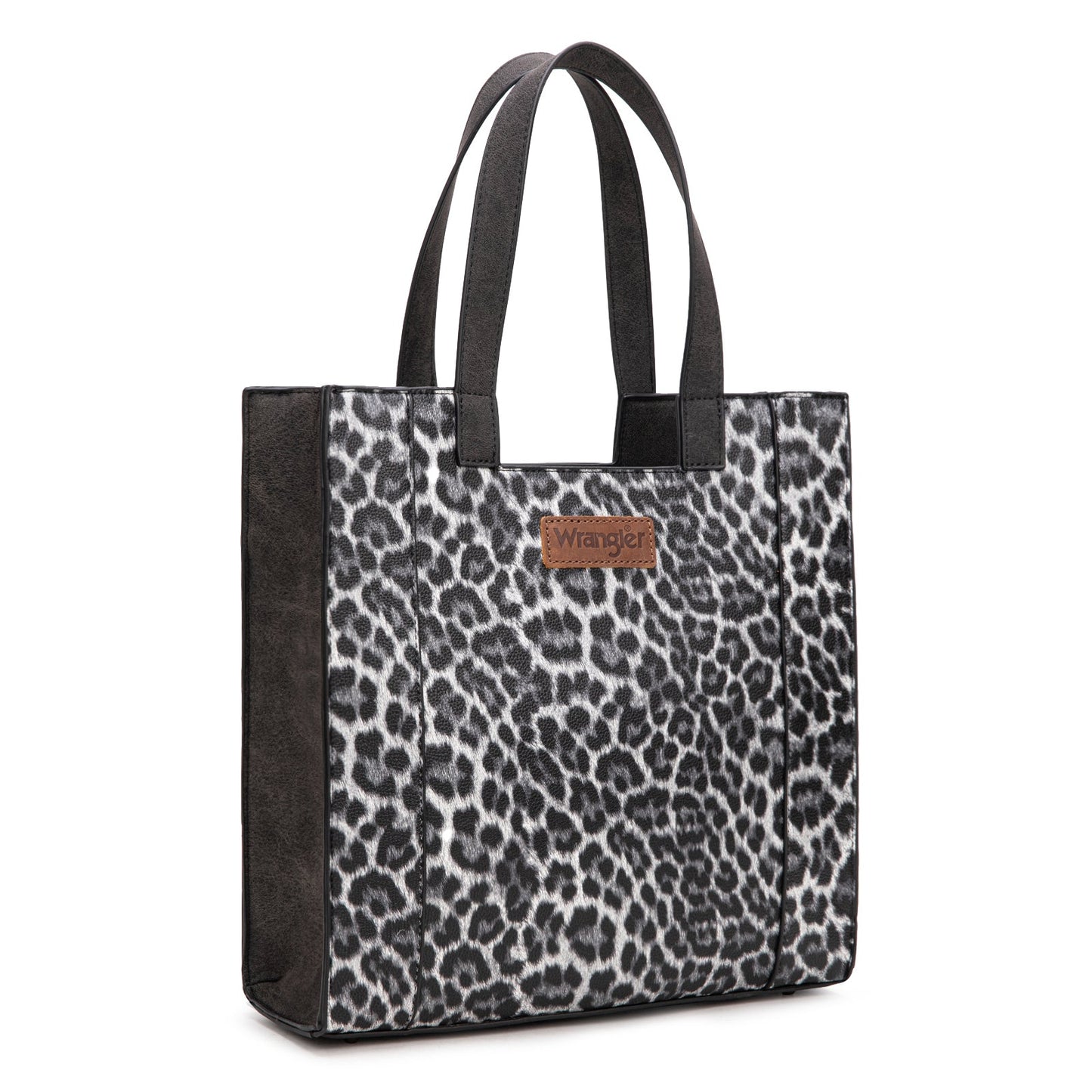 WG296-8900BK   Wrangler Leopard Print Tote Bag- Black