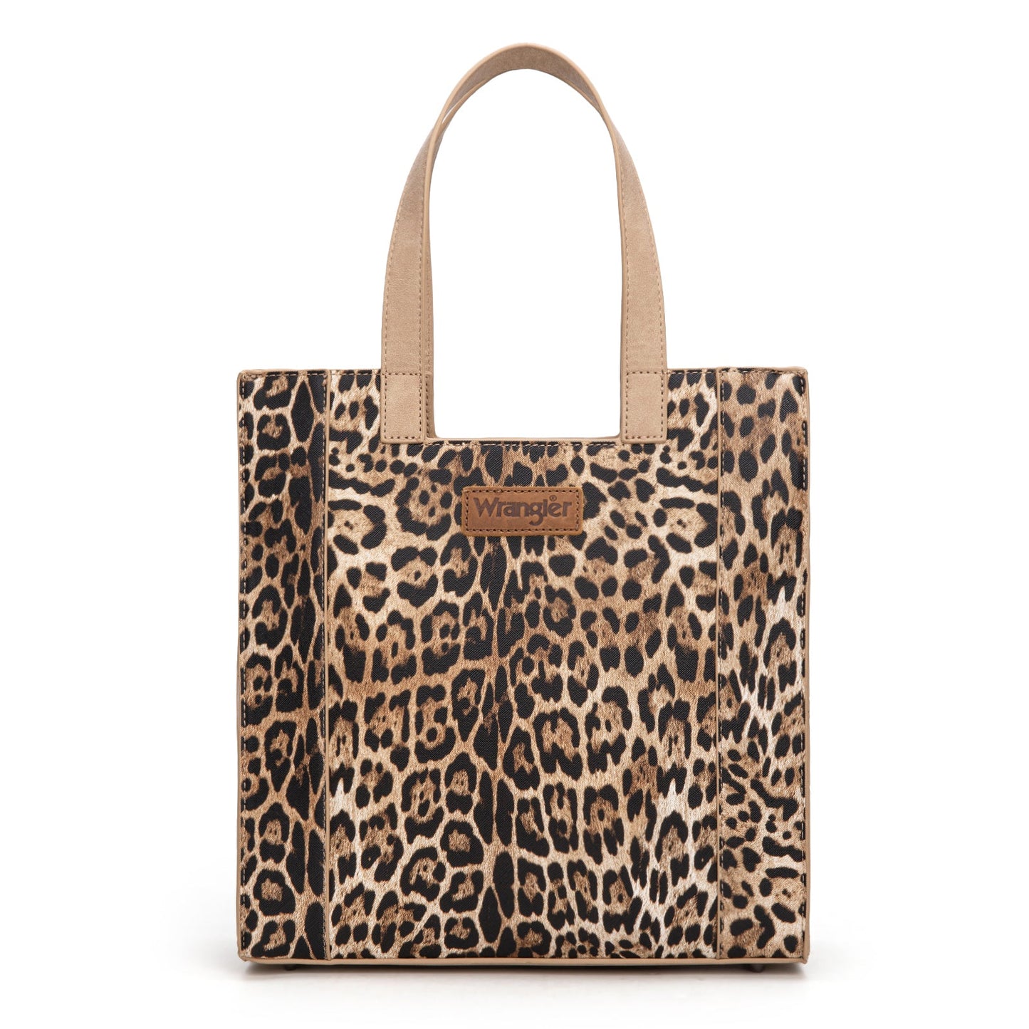 WG296-8900TN    Wrangler Leopard Print Tote Bag- Tan