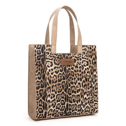WG296-8900TN    Wrangler Leopard Print Tote Bag- Tan