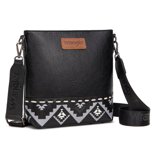 WG297G-8360BK   Wrangler Aztec Print Crossbody Bag -Black