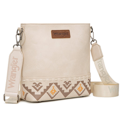 WG297G-8360TN  Wrangler Aztec Print Crossbody Bag -Tan