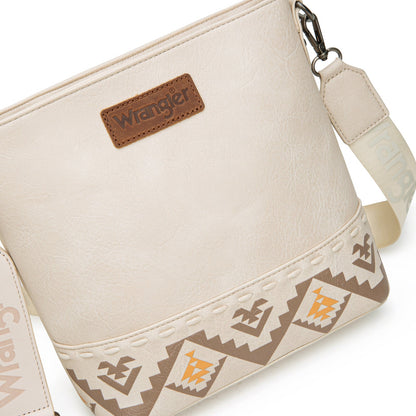 WG297G-8360TN  Wrangler Aztec Print Crossbody Bag -Tan