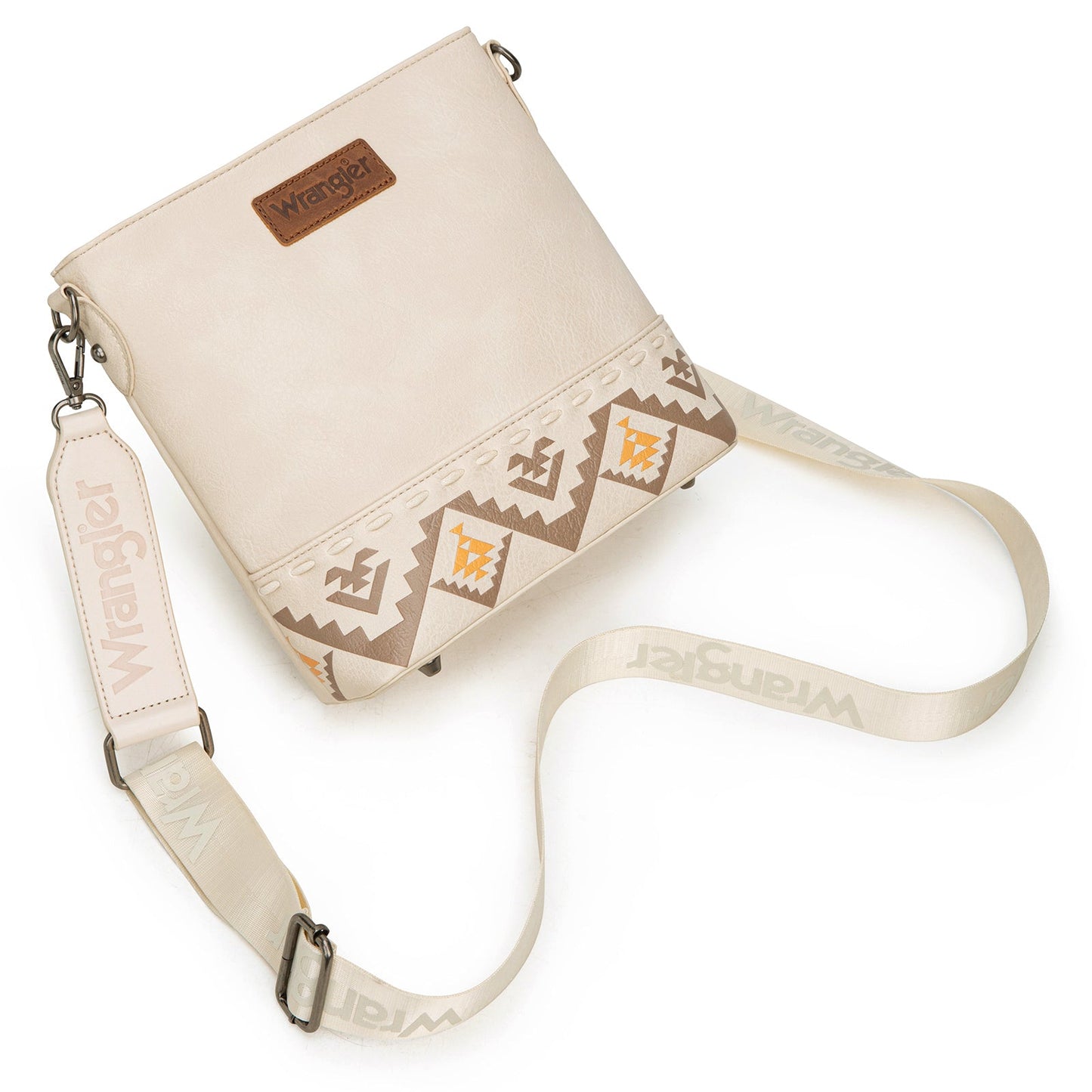 WG297G-8360TN  Wrangler Aztec Print Crossbody Bag -Tan