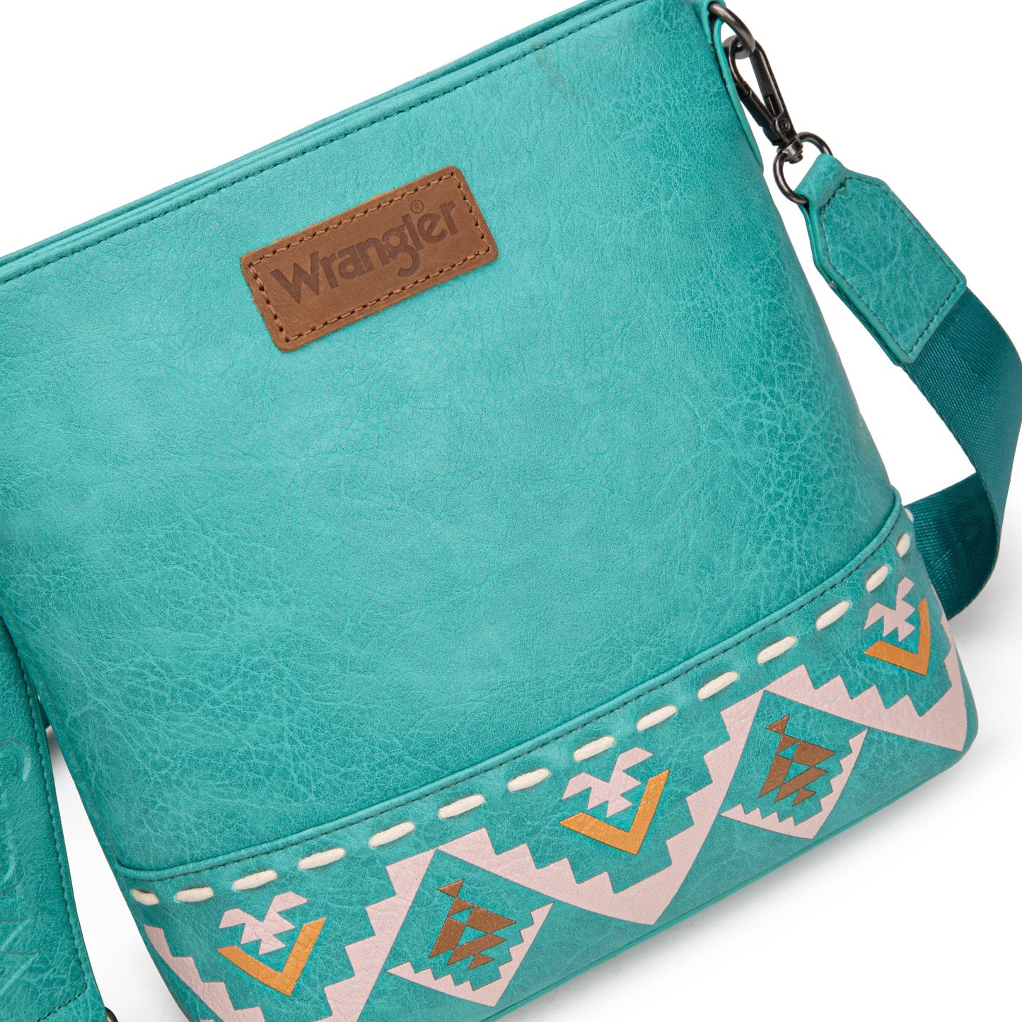 WG297G-8360TQ  Wrangler Aztec Print Crossbody Bag -Turquoise