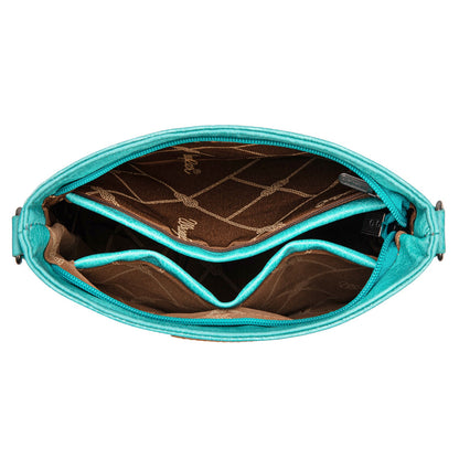 WG297G-8360TQ  Wrangler Aztec Print Crossbody Bag -Turquoise