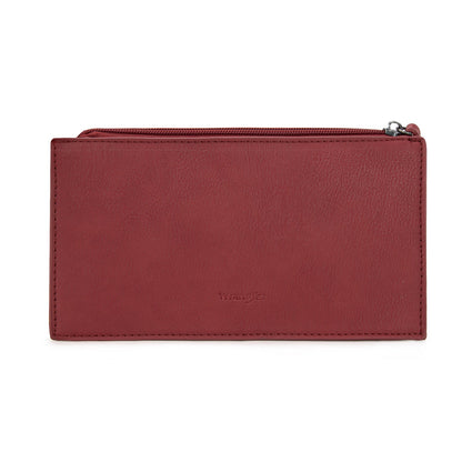 WG313-181  Wrangler Sherpa Aztec Canvas  Clutch - Burgundy