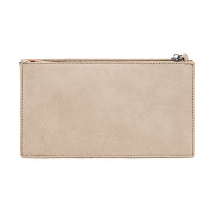WG313-181  Wrangler Sherpa Aztec Canvas  Clutch - Tan